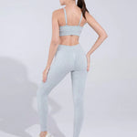 Moisture Wicking Beauty Back Yoga Set Light Gray