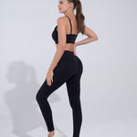 Moisture Wicking Beauty Back Yoga Set Black