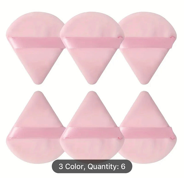 6 Pcs Powder Puff Face Soft Triangle Makeup Velour Powder Puffs For Loose Powder Mineral Powder Body Powder Cosmetic Foundation Wedge Shape Puff Beauty Powder Wet And Dry Use Makeup Tool Sponges & Applicators