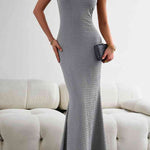 Round Neck Sleeveless Maxi Fishtail Dress