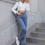 High Waist Straight Leg Jeans