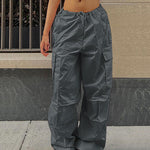 Drawstring Waist Pants with Pockets