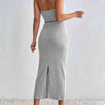 Ribbed Tube Top & Midi Skirt Set