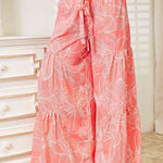 Double Take Floral Tiered Wide Leg Pants