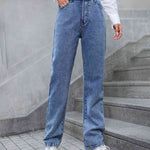 High Waist Straight Leg Jeans