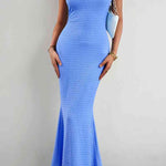 Round Neck Sleeveless Maxi Fishtail Dress