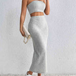 Ribbed Tube Top & Midi Skirt Set