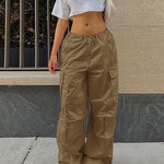 Drawstring Waist Pants with Pockets