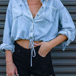 Tie Detail Denim Top