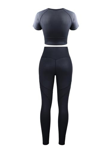 Short Sleeve High Waist Yoga Suit Moisture Wicking