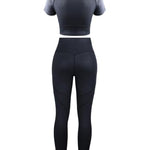 Short Sleeve High Waist Yoga Suit Moisture Wicking