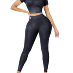 Short Sleeve High Waist Yoga Suit Moisture Wicking