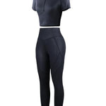 Short Sleeve High Waist Yoga Suit Moisture Wicking