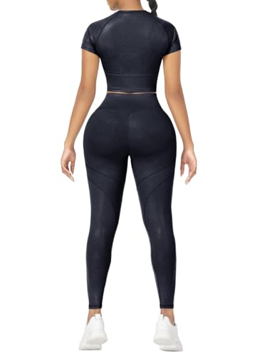 Short Sleeve High Waist Yoga Suit Moisture Wicking