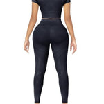 Short Sleeve High Waist Yoga Suit Moisture Wicking