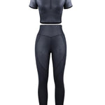 Short Sleeve High Waist Yoga Suit Moisture Wicking