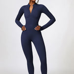 Half Zip Long Sleeve Active Jumpsuit