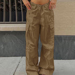 Drawstring Waist Pants with Pockets