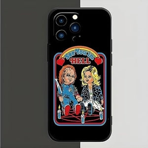 iPhone Case for Chucky and Tiffany Fans - Shockproof Hybrid Red & Black Cover for Apple iPhones (iPhone 14)