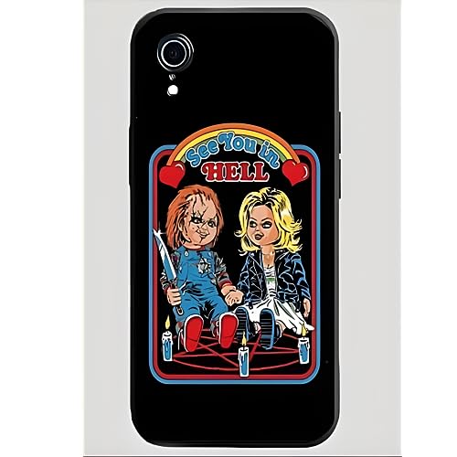 iPhone Case for Chucky and Tiffany Fans - Shockproof Hybrid Red & Black Cover for Apple iPhones (iPhone 14 Pro)