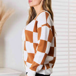 Double Take Button-Up V-Neck Dropped Shoulder Cardigan