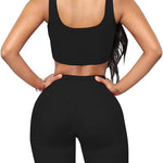 Cropped Sports Shorts Suit High Waist Mid Support