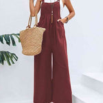 Full Size Wide Leg Overalls with Pockets