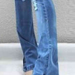 Buttoned Slit Jeans