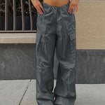 Drawstring Waist Pants with Pockets