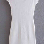 Round Neck Capped Sleeve Dress