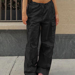 Drawstring Waist Pants with Pockets