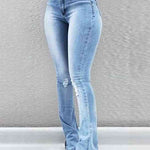 Buttoned Slit Jeans