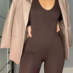 Long Sleeve Scoop Neck Jumpsuit