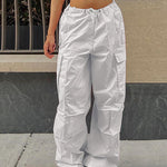 Drawstring Waist Pants with Pockets