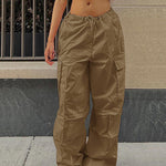 Drawstring Waist Pants with Pockets