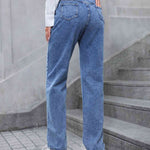 High Waist Straight Leg Jeans