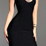 Spliced Fishnet Sleeveless Dress