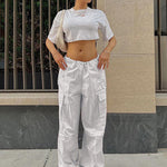 Drawstring Waist Pants with Pockets