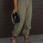 High Waist Drawstring Pants with Pockets