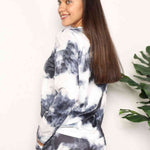 Double Take Tie-Dye Round Neck Top and Shorts Lounge Set