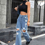 Distressed Slit Jeans