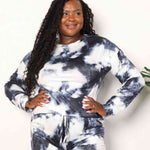 Double Take Tie-Dye Round Neck Top and Shorts Lounge Set