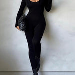 Long Sleeve Scoop Neck Jumpsuit